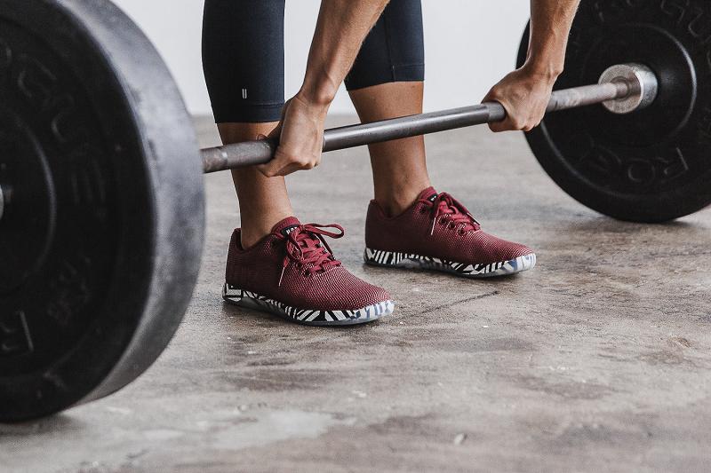 Women's Nobull Cabernet Zebra Trainers Dark / Red | SG R2944V